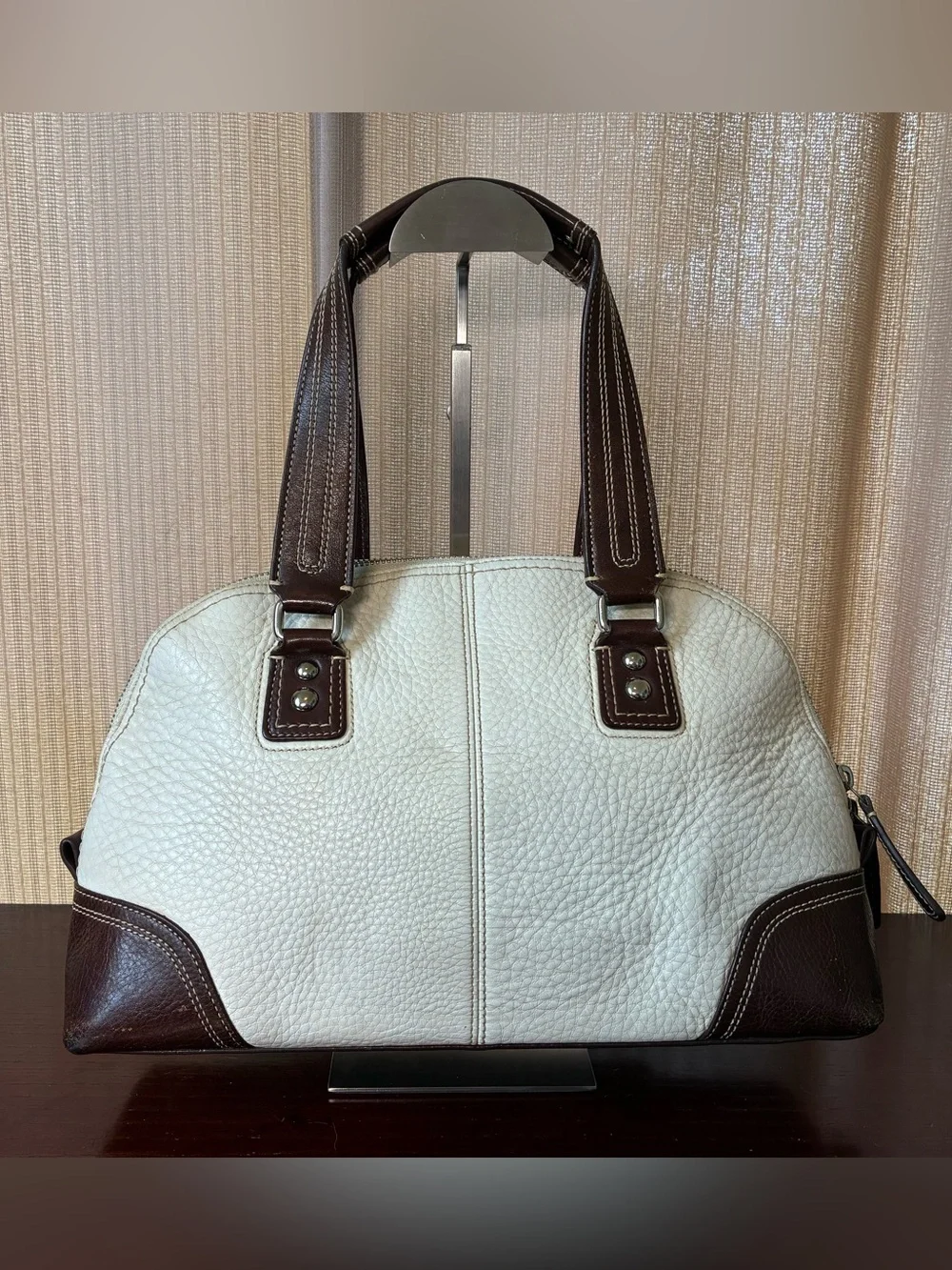 Coach Hampton Buckle Leather Shoulder Bag